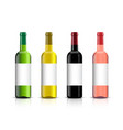 wine bottle set bottles with shadows vector image