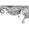 female portrait in profile with long hair vector image