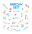 hand drawn arrow collection sketched style stock vector image