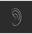 human ear icon drawn in chalk vector image