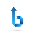 letter b ribbon arrow logo icon design template vector image