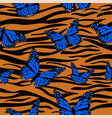 print tiger skins combined with monarch vector image vector image