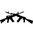 two crossed american m16 assault rifles vector image vector image