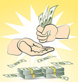 hand giving money vector image