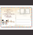 vintage christmas postcard vector image