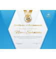 certificate blank blue gradient triangles vector image vector image