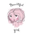 beautiful girl portrait vector image