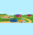 horses at horse farm country summer rural vector image vector image