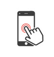 icon pointing on touch screen vector image