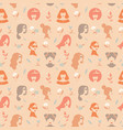 seamless pattern silhouettes women vector image