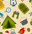 camping seamless pattern vector image