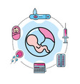 human pregnancy with medicine treatment to care vector image
