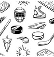 pattern with hockey items sport club vector image