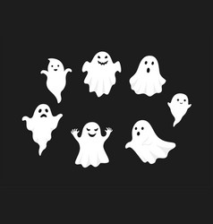 Happy halloween black icons set Royalty Free Vector Image