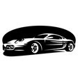 white sportcar on black background element vector image vector image