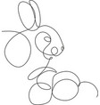 easter bunny continuous one line drawing vector image