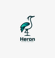 logo heron gradient line art style vector image