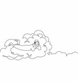 single one line drawing arab businessman lay vector image