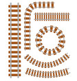 set railroad and railway tracks construction vector image