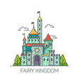 cartoon fairy tale castle or flat kingdom fort vector image