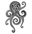 Maori ethnic ornaments on octopus tattoo Vector Image