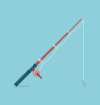 fishing rod in flat style vector image vector image