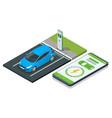 isometric ev charging station for electric car vector image