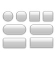 white buttons chrome frame 3d realistic web glass vector image