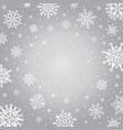 snowflakes winter background holiday silver frost vector image vector image
