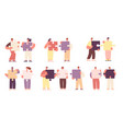 teamwork metaphor cartoon business communication vector image
