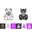 bear toy simple black line icon vector image