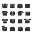 box silhouette set vector image vector image
