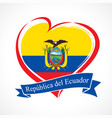 independencia ecuador flag emblem vector image vector image