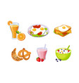 collection breakfast meal delicious healthy vector image