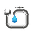 faucet and plumbing wrench vector image vector image