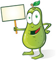 pear cartoon with signboard vector image vector image