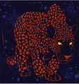 leopard wild cat with glowing eyes sneaks night vector image