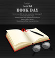 world book day with open book vector image