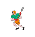 lacrosse player crosse stick running cartoon vector image vector image