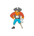 captain hook pirate wooden leg cartoon vector image vector image