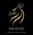 gold logo phoenix head eps 10 vector image