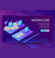 3d isometric site template with workflow vector image