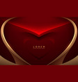 abstract red heart background with golden elements vector image vector image