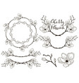 cherry blossom design dividers frames vector image