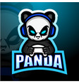 gamer panda mascot esport logo design vector image