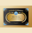 official black certificate with blue design vector image vector image