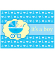 baby boy arrival announcement card vector image