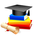 graduation cap and books vector image