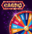 spinning fortune wheel internet casino banner vector image