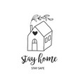 stay at home safe logos vector image vector image